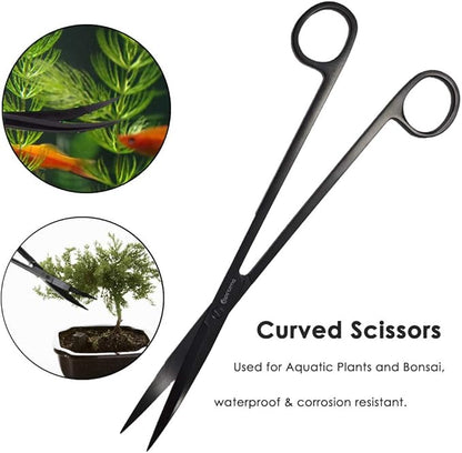 Aquarium Tweezers, Capetsma Stainless Steel Aquarium Plant Tools Long Aquascaping Tools Scissors Spatula Aquatic Plants Tool Set For Freshwater and Saltwater
