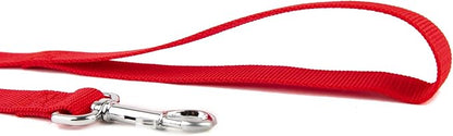 Nylon Dog Training Leash, Traction Rope, 4Ft /5 Foot /6 Feet Long, 5/8 inch 3/4 Inch 1 Inch Wide, for Small and Medium Dogs (5/8'' x 4 FT, Red)