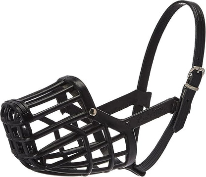 OmniPet Leather Brothers Italian Basket Dog Muzzle, Adjustable Secure Fit, Comfortable Design, Training and Safety, Averts Biting, Prevents Chewing and Scavenging, Perfect for Grooming - Black, Size 9