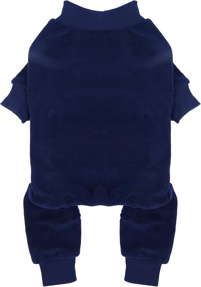 Large Dog Pajamas Winter Fleece Sweaters Cold Weather Dog Onesie Warm Cozy Pjs for Warm Sleep Stretchy Christmas Halloween Pet Jumpsuit 4 Legs Jammies for Dogs Boy, Blue 4XL