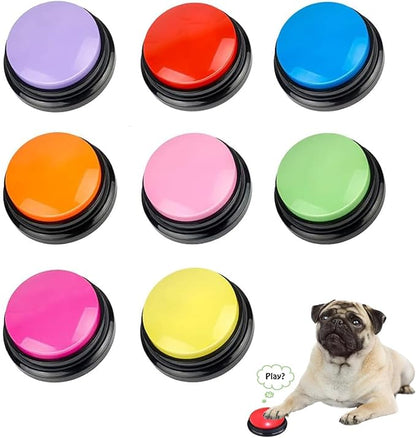 FINEST+ Voice Recording Button for Communication Pet Training Buzzer,30 Second Record&Playback Dog Toy,Voice Recording Clicker for Cat,Puppy,Pet Trainin,Funny Gift for Study Office Home 8Pcs