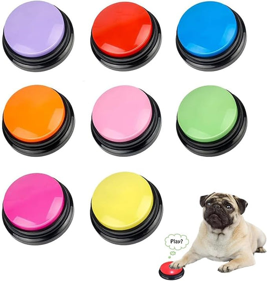 FINEST+ Voice Recording Button for Communication Pet Training Buzzer,30 Second Record&Playback Dog Toy,Voice Recording Clicker for Cat,Puppy,Pet Trainin,Funny Gift for Study Office Home 8Pcs