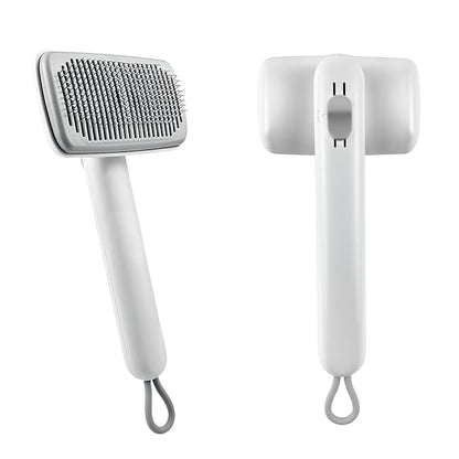 Self Cleaning Deshedding Cat Brush for Dogs & Cats,Adjustable Cat Brushes for Indoor Cats, Easy to Clean Grooming Tool for Long & Short Haired Pets