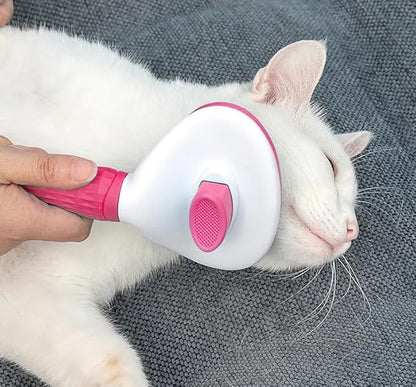 Dog & Cat Brush, Soft Self Cleaning Slicker Brush, Skin-Friendly Upgraded Dog Brush for Shedding, Massaging, and Grooming – Perfect for Long & Short Coats (Pink)