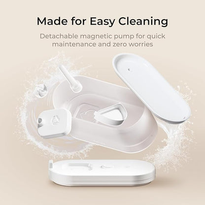 Petcube Pet Water Fountain | Automatic Wireless Water Fountain for Cats and Dogs with Ceramic Bowl, Easy to Clean, 4-Layer Filtration, in-App Filter Control, LED Light, Quiet Pump, Battery Operated