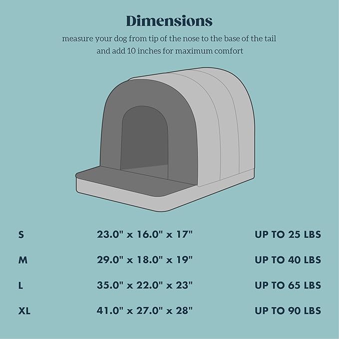 Indoor Dog House - Orthopedic Dog Tent Bed w/Egg-Crate Foam - Pet Bed with Cover Cave - Waterproof Lining - Nonskid Bottom, Ideal for Large Breeds & Fits 36-Inch Crate - 35"x22"