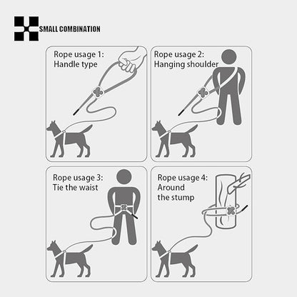 Adjustable Dog Harness with Leash, Reflective Mesh, No-Pull Design，Matching Lead Rope (Cream-Coloured, L)