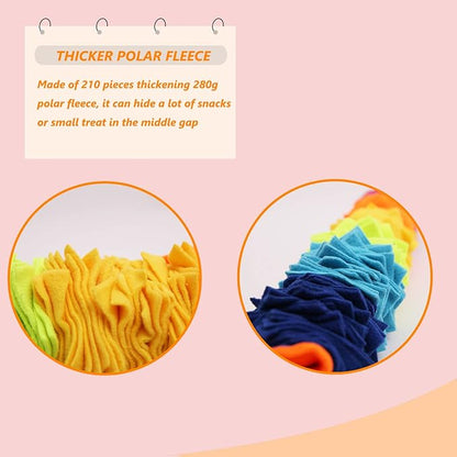 Ablechien Snuffle Ball Rainbow Snuffle Snake Puzzle Toy for Dogs Puppy Treat Dispensing Toys Foraging Snuffle Mat Interactive Slow Feeder Dog Toys for Any Size