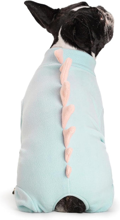 Halloween Fleece Dinosaur Dog Pajamas Adorable Costume French Bulldog Holiday Outfit Pet Cute Puppy Hoodie Cosplay Animal Costume for Small Medium Dog Christmas Winter Coat