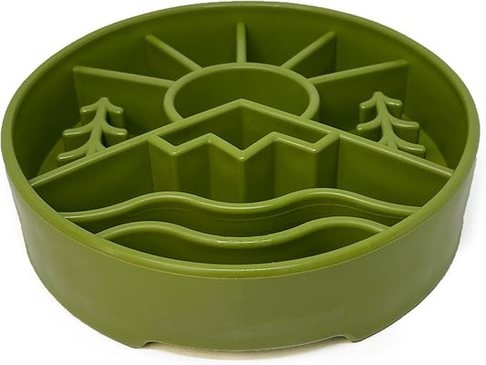 SodaPup Great Outdoors Enrichment Bowl – Durable Slow Feeder Bowl Made in USA from Non-Toxic, Pet-Safe, Food Safe Material for Mental Stimulation, Slowing Down Eating, Healthy Digestion, & More