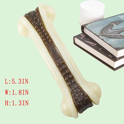 Dog Chew Toys for Aggressive Chewers Large Breed, 3 Pack Real Beef Flavor,Indestructible Dog Teething Chew Toys for Large/Medium/Small Puppies,Tough Pet Toy with Durable Nylon