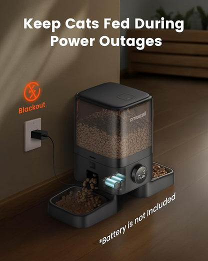 oneisall Automatic Cat Feeder for 2 Cats, 20 Cups/5L Auto Cat Feeder, Automatic Cats Food Dispenser for Small Pets Indoor, Timed Pet Feeder for Dry Food