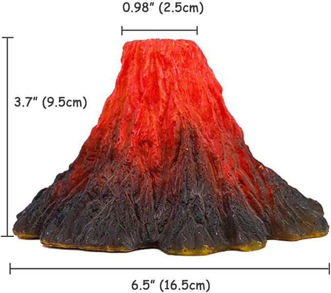 S-Lifeeling Tank Decoration Volcano Ornament Aquarium Decorations Volcanic Stone for Fish Tank (M)