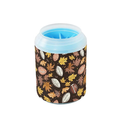 Dog Paw Cleaner Cups for Dogs Pets Foot Washer Paw Scrubber for Medium Small Cats Dogs Cleaning Cup Brown Fall Footballs