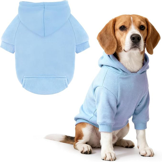 Idepet Pet Dog Hoodies Dog Clothes for Small Dogs Vest Chihuahua Clothes Warm Coat Jacket Autumn Puppy Outfits Cats Dogs Clothing(3XL,Light Blue)