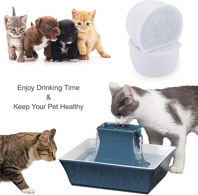 18PCS Carbon Filters and Foam Pre-Filter Replacement Set Compatible with Petsafe Drinkwell Avalon Pagoda Seascape Sedona Water Bowl Fountain Prefilters,Pet Water Fountain Filters,12+6 Pack