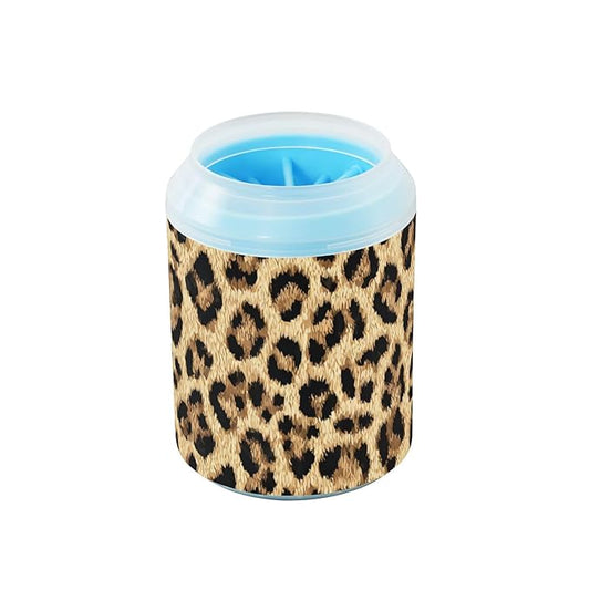 Dog Paw Cleaner Mudbuster Dog Foot Washer for Small Medium Large Dogs Cats Premium Pet Supplies Classical Leopard Print