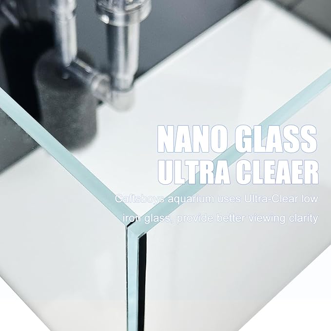 AQUA DAREN 2.5 Gallon Fish Tank Starter Kits, with Led Light, Filter Pump, Cover, Small Fish Tank Betta Aquarium (30x18x20CM)