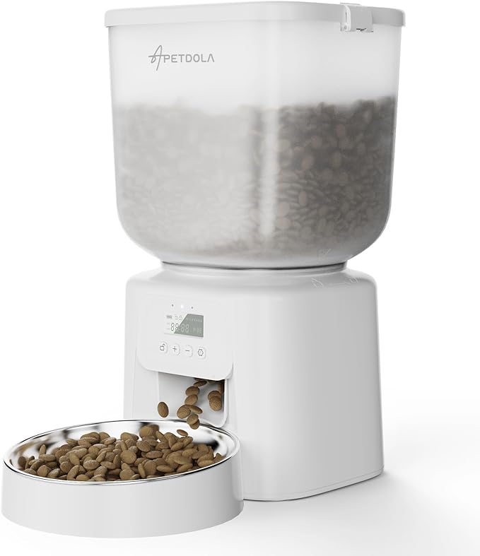 Automatic Cat Feeder, 5L/21Cups Timed Cat Dry Food Dispenser with Dual Power Supply, Programmable Portion Control, Auto Pet Feeder for Cats and Dogs