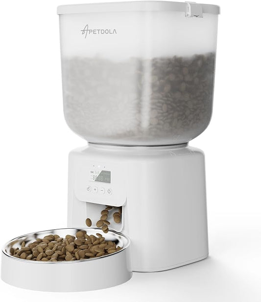 Automatic Cat Feeder, 5L/21Cups Timed Cat Dry Food Dispenser with Dual Power Supply, Programmable Portion Control, Auto Pet Feeder for Cats and Dogs