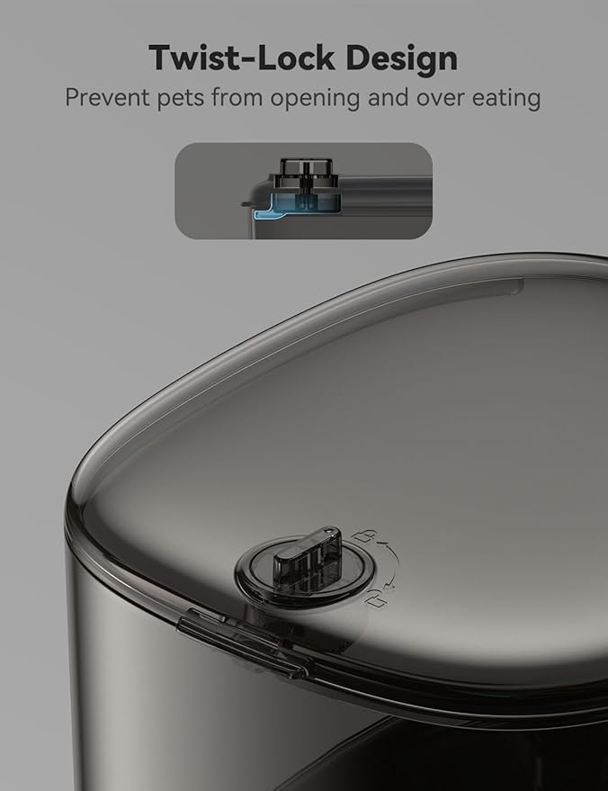 WOPET 6L Automatic Cat Feeder,Wi-Fi Enabled Smart Pet Feeder for Cats and Dogs,Auto Dog Food Dispenser with Portion Control, Distribution Alarms and Voice Recorder Up to 15 Meals per Day