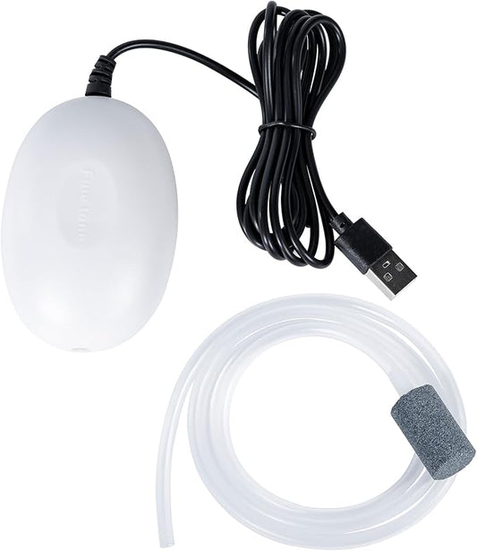 Gamdee Mini USB Aquarium Air Pump Kit, Portable Fish Tank Air Pump Small Aquarium Bubbler with Air Stone & Single Outlet Silicone Tube for Aquarium Fish Tank and Outdoor Fishing Use