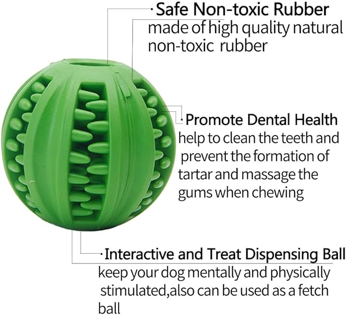 Dog Ball Toy - Interactive Dog Enrichment, Mental Stimulation Treat Embedding Rubber Ball Reduce Boredom (3 inches)