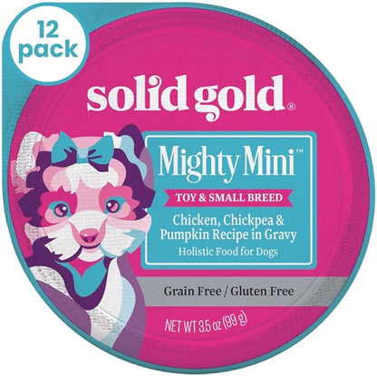 Solid Gold Wet Dog Food for Small Dogs - Grain Free Small Dog Food Wet Recipe w/Chicken, Superfoods & Vitamins for Gut Health & Immune Support - for Puppies, Adult & Senior Breeds - 12ct 3.5oz Cups