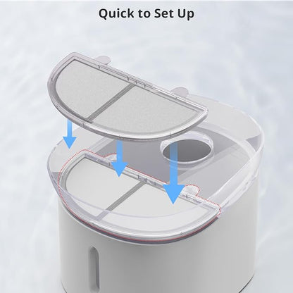 6 Pack Cat Water Fountain Filter, Replacement Filters for WF20/CF20 Wireless Pumps Cat Water Fountain,Triple Filtration System (6 Pcs Sponges)