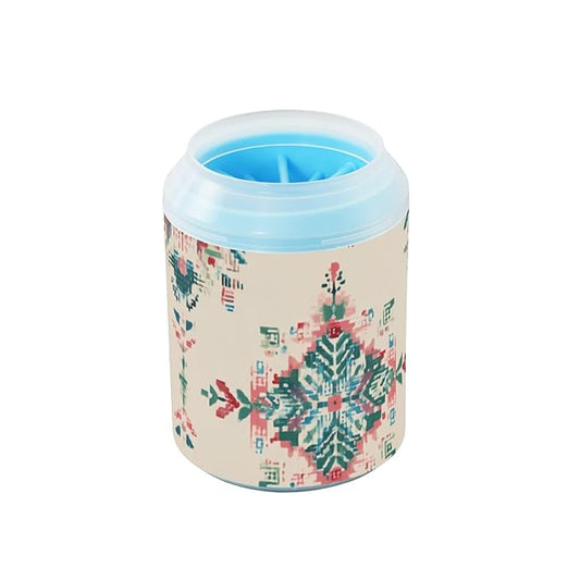 Dog Paw Cleaner Mudbuster Dog Foot Washer for Small Medium Large Dogs Cats Premium Pet Supplies Mexico Ethnic Geometric Beige