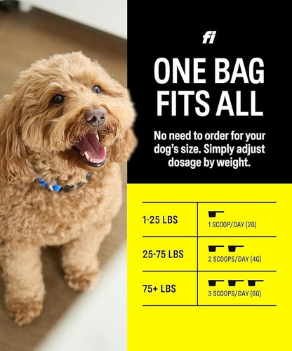 Fi 8-in-1 Dog Supplement Powder | Health Support for Bone, Skin, Digestion, Immunity & Joint Supplement for Dogs | Vet-Formulated for Puppies, Adults and Seniors | 90 Scoops