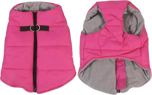 Dog Bulldog Clothes Dog Cotton Padded Coat Thick Winter Warm Vest Waistcoat Cold Weather Jacket Clothing for French Bulldog Coat-Pink-XL
