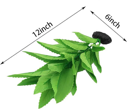 2-Pack 12 Inch Aquarium Silk Aquarium Plants, Artificial Plastic Plant for Small Tank, Goldfish, Fish Hides (Green A, 12 Inch)