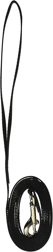 Coastal Pet Single-Ply Dog Leash - Sturdy Pet Leash - Comfortable & Stylish - Resists Fraying - Vibrant & Fade-Resistant Color - Black, 3/8" x 6'