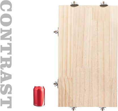 21.7 × 13.8 Inches Large Bird Perch Stand Platform, Natural Wooden Small Animals Cage Accessories, Rectangle Stand Perch Shelf for Parrot Parakeet Cockatiel Rat Hamster Guinea Pig Conure Chinchillas