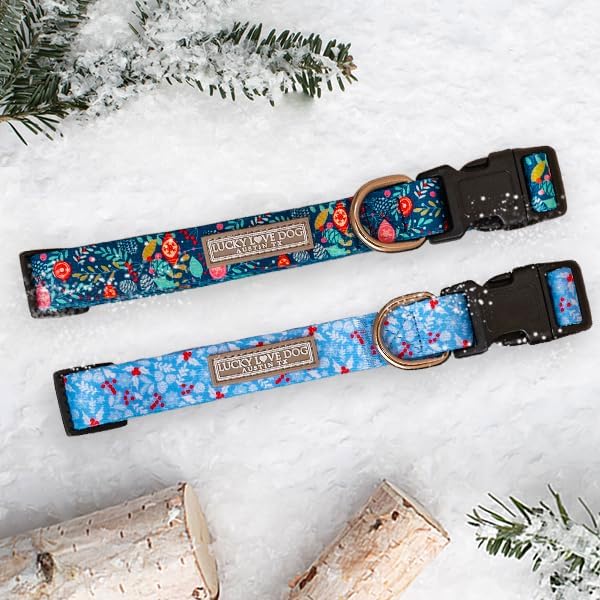 Lucky Love Dog - Adjustable Dog Collar with Easy Click Buckle for Small to Large Ones, Durable, & Comfortable for Male & Female Dogs, Pet Collar for Puppies & Adult Dogs - Sweet Holiday, Small