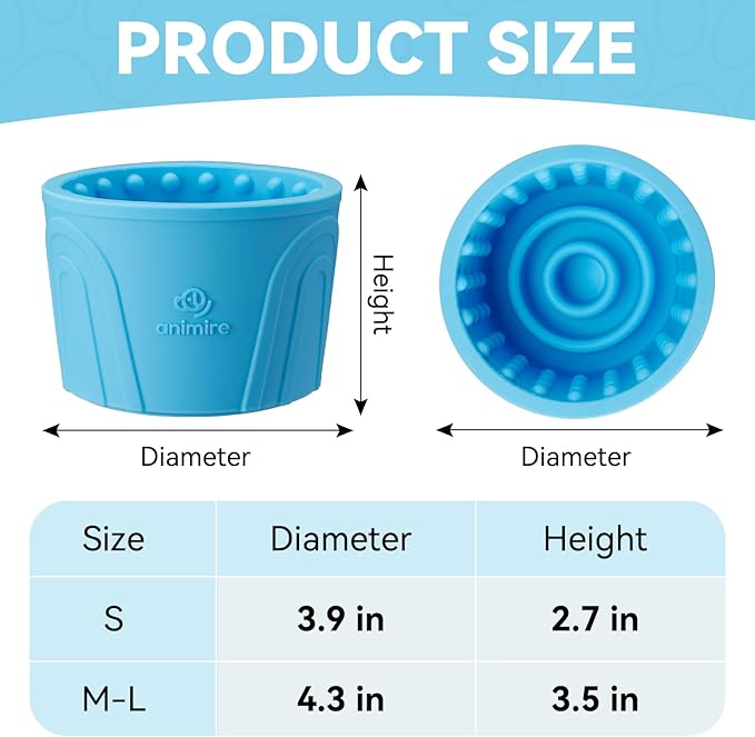 Dog Slow Feeder Lick Bowl, Anxiety Relief Dog Licking Mat Treat Dispenser, Non-Slip Anti-Choking Slow Eating Lick Bowl for Small Medium and Large Breed Dogs, BPA Free Silicone (M-L)