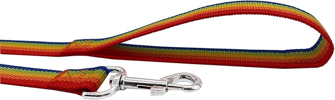 Nylon Dog Training Leash, Traction Rope, 4Ft /5 Foot /6 Feet Long, 5/8 inch 3/4 Inch 1 Inch Wide, for Small and Medium Dogs (5/8'' x 6 FT, Rainbow)