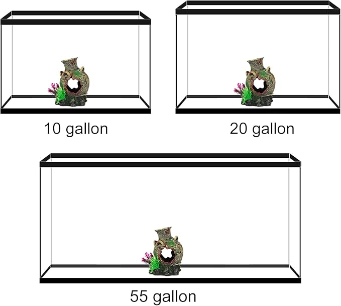 UNEAK - Aquarium Decorations Big Cave Fish Tank Large Vase Jar Jug Sunken Ornament Landscaping Rocks Saltwater Freshwater Small & Medium Fish Garden Pond Ornaments Resin