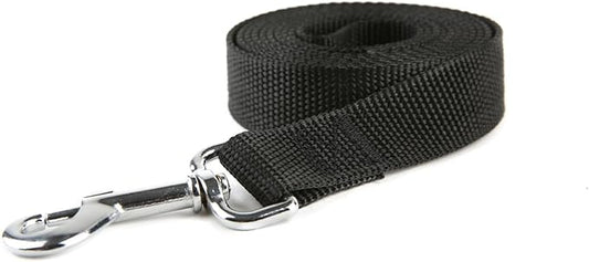 Nylon Dog Training Leash, Traction Rope, 4Ft /5 Foot /6 Feet Long, 5/8 inch 3/4 Inch 1 Inch Wide, for Small and Medium Dogs (5/8'' x 4 FT, Black)