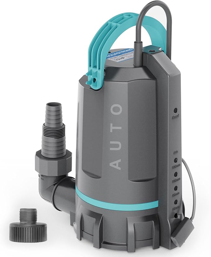 Aquastrong Automatic Sump Pump, 1/2 HP Submersible Water Pump, 3159 GPH Utility Pump High Flow Water Removal for Swimming Pool, Garden Pond, Basement, Window Wells with 10ft Long Power Cord