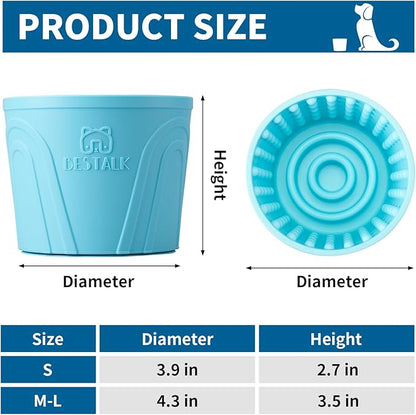 Dog Lick Bowl, Bestalk Anxiety Relief Slow Feeder Dog Lick Mat Treat Dispenser, Non-Slip Licking Bowl Enrichment Toys for Small Medium and Large Breed Dogs, BPA Free Silicone(Teal,S)