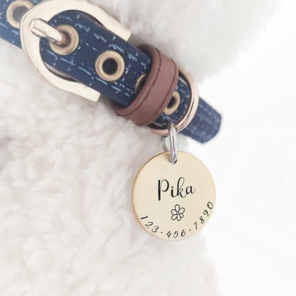 Cats Dogs ID Tags Personalized Lovely Symbols Pets Collar Name Accessories Simple Custom Engraved Supplies for Large Four Legged Child Necklace Chain Anti-Lost Shiny Stainless Steel 316L Charm