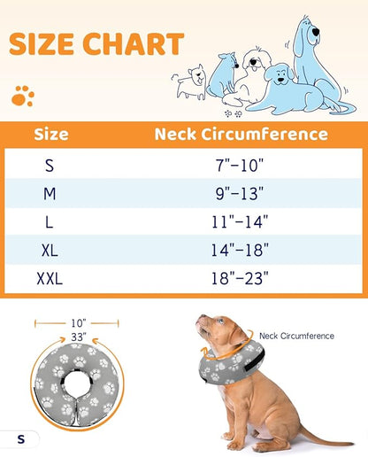 Supet Inflatable Dog Cone Collar Alternative After Surgery, Doggie Neck Donut Collar Recovery ECollar for Post Surgery, Soft Dog Cone for Small Medium Puppies Cats