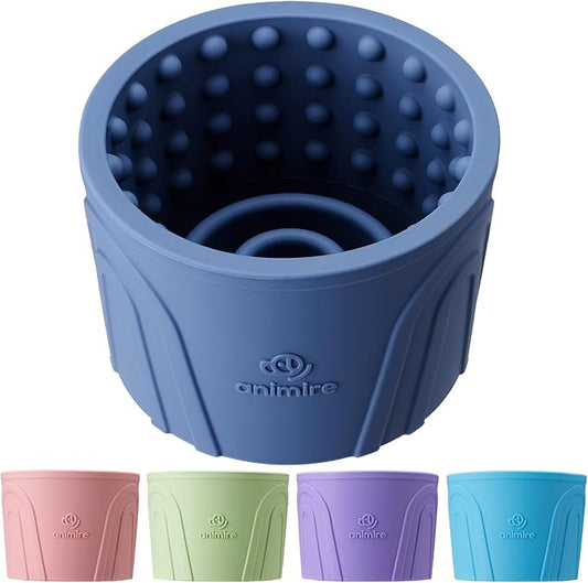 Dog Slow Feeder Lick Bowl, Anxiety Relief Dog Licking Mat Treat Dispenser, Non-Slip Anti-Choking Slow Eating Lick Bowl for Small Medium and Large Breed Dogs, BPA Free Silicone