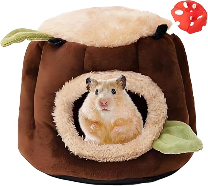 LYART Guinea Pig Hamster Bedding or Hideout for Mouse Mice Rat Ferret Bunny Fluff Bedding Bed House Cage Accessories, Dwarf Rabbits Hedgehog Bearded Dragon Warm Bedding Winter Nest Cave, Washable(1.S)