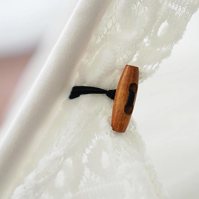 Dog Cat Teepee Tent Bed,Portable Pet Teepee for Small Animals Removable & Washable,Indoor Dog House with Cozy Cushion,Cat Teepee for Indoor Cats,Bunny Tent Outdoor (White Lace, L)