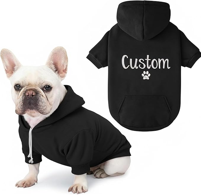 Personalized Name Dog Hoodie, Embroidered Hoodies Pets Name, Customized Pet Clothes Warm Winter Outfit for Dogs, Bright Puppy Sweatshirt,Gift for Dog Lovers, Pet Lovers Gifts