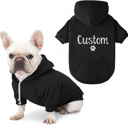 Personalized Name Dog Hoodie, Embroidered Hoodies Pets Name, Customized Pet Clothes Warm Winter Outfit for Dogs, Bright Puppy Sweatshirt,Gift for Dog Lovers, Pet Lovers Gifts