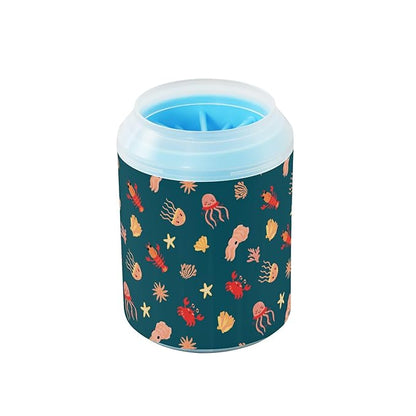 Dog Paw Cleaner Cups for Dogs Pets Foot Washer Paw Scrubber for Medium Small Cats Dogs Cleaning Cup Sea Animals Crab Crayfish Green